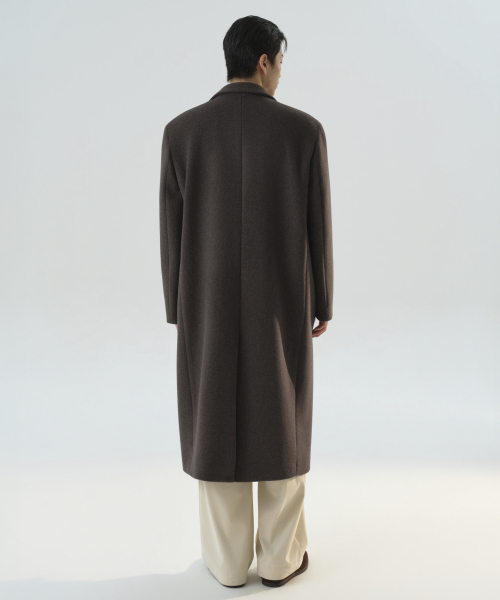 MUSINSA STANDARD（ムシンサスタンダード）の「カシミヤブレンドダディショルダーシングルロングコート[ヘザーブラウン]（チェスターコート・メンズ・その他・MEDIUM/LARGE/X-LARGE/2XL）」の3枚目の写真