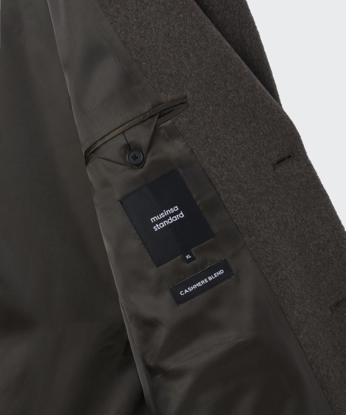MUSINSA STANDARD（ムシンサスタンダード）の「カシミヤブレンドダディショルダーシングルロングコート[ヘザーブラウン]（チェスターコート・メンズ・その他・MEDIUM/LARGE/X-LARGE/2XL）」の8枚目の写真