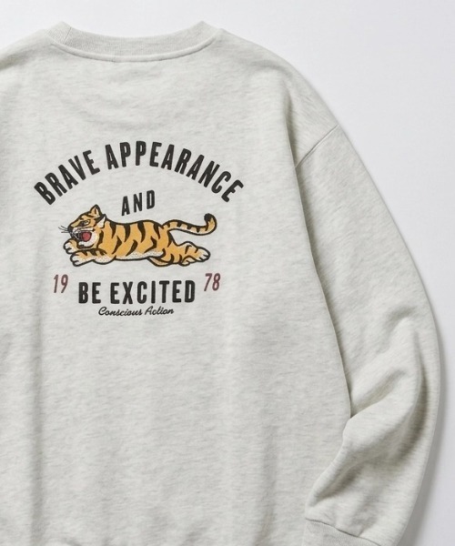 POWER TO THE PEOPLE(パワートゥーザピープル)の「2026AW POWER TO THE PEOPLE/パワートゥザピープル オーバーサイズ 裏毛 オバケ/タイガー/ウマ/ネコ刺繍 スウェットトレーナー レディース メンズ(スウェット・メンズ・アッシュグレー/グリーン/ブラック系その他/ホワイト系その他/アイボリー/グレー系その他/ネイビー/ブラック・M/LL/L)」の6枚目の写真