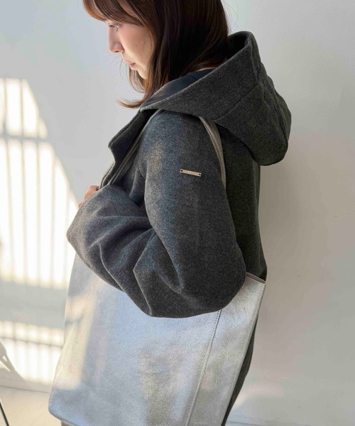 AS KNOW AS plus(アズノゥアズプラス)の「☆フード付きジップロングコート(ダウンジャケット/コート・レディース・アイボリー/ブラック/ダークグレー・FREE)」の21枚目の写真