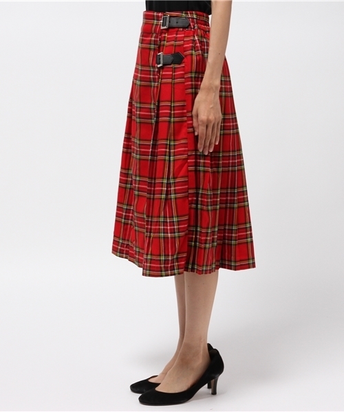 WEGO（ウィゴー）の「WEGO/チェッククラップミドルスカート（スカート・レディース・レッド系その他2/ブラック系その他2・FREE）」の4枚目の写真