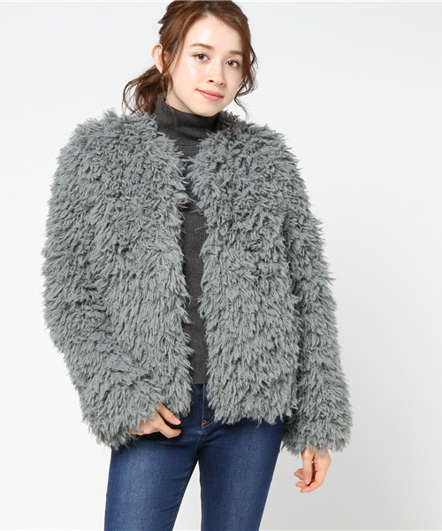 SLY（スライ）の「FLUFFY COAT2（その他アウター・レディース・グレー/オフホワイト/ベージュ・1/2）」の13枚目の写真