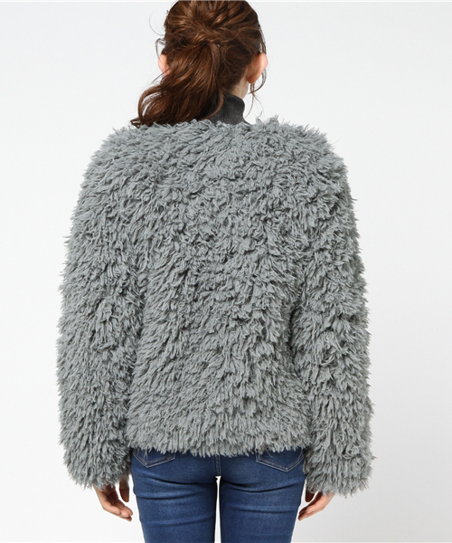 SLY（スライ）の「FLUFFY COAT2（その他アウター・レディース・グレー/オフホワイト/ベージュ・1/2）」の6枚目の写真