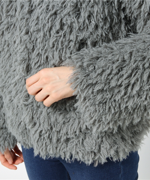 SLY（スライ）の「FLUFFY COAT2（その他アウター・レディース・グレー/オフホワイト/ベージュ・1/2）」の8枚目の写真