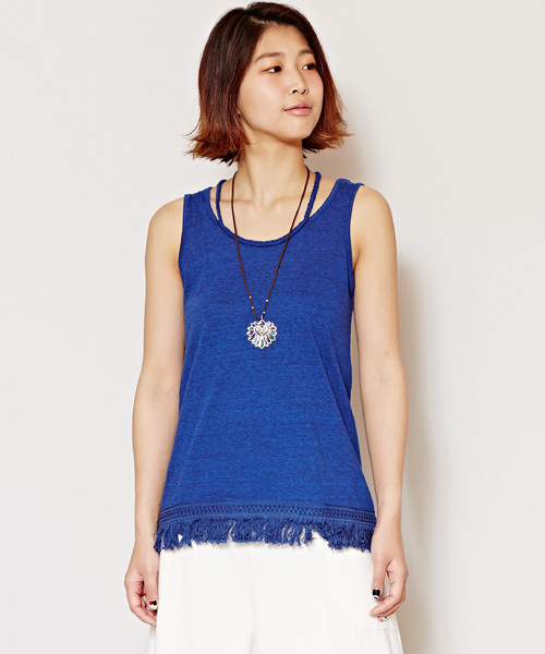 チャイハネ（チャイハネ）の「【チャイハネ】yul フリンジタンクトップ（タンクトップ・レディース・イエロー/ブルー/ホワイト・FREE）」の3枚目の写真