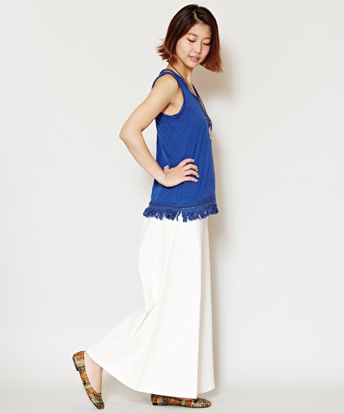 チャイハネ（チャイハネ）の「【チャイハネ】yul フリンジタンクトップ（タンクトップ・レディース・イエロー/ブルー/ホワイト・FREE）」の9枚目の写真