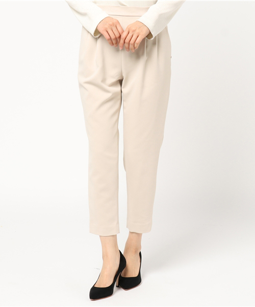 un dix cors（アンディコール）の「ダブルクロスイージーパンツ（スラックス・レディース・ライトベージュ/ホワイト/ライトグレー/ネイビー・38/36）」の3枚目の写真