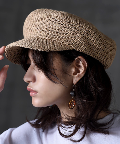 amorous insense（アモラスインセンス）の「[通気性抜群]ペーパーキャスケット（キャスケット・レディース・ブラック/ベージュ系その他/ベージュ・ﾌﾘ-）」の2枚目の写真