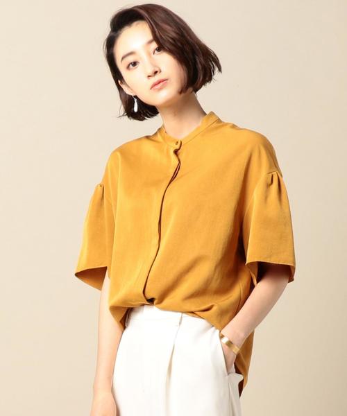 BEAUTY&YOUTH UNITED ARROWS（ビューティーアンドユースユナイテッドアローズ）の「BY デシンフリルスリーブブラウス ◆（シャツ/ブラウス・レディース・オフホワイト/ベージュ/イエロー・FREE）」の3枚目の写真