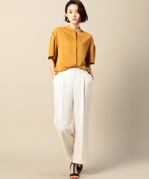 BEAUTY&YOUTH UNITED ARROWS（ビューティーアンドユースユナイテッドアローズ）の「BY デシンフリルスリーブブラウス ◆（シャツ/ブラウス・レディース・オフホワイト/ベージュ/イエロー・FREE）」の10枚目の写真