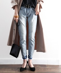 classicalelf（クラシカルエルフ）の「裾ダメージ無地オーバーダイスタンダードストレートヴィンテージレギュラーデニム(フルレングス)（デニムパンツ）」