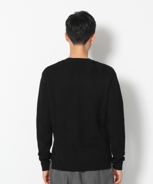 GLOBAL WORK（グローバルワーク）の「12ゲージダイヤジャガードニットプルオーバー/767751（ニット/セーター・メンズ・ホワイト/ブラック・SMALL/MEDIUM/LARGE/X-LARGE）」の7枚目の写真