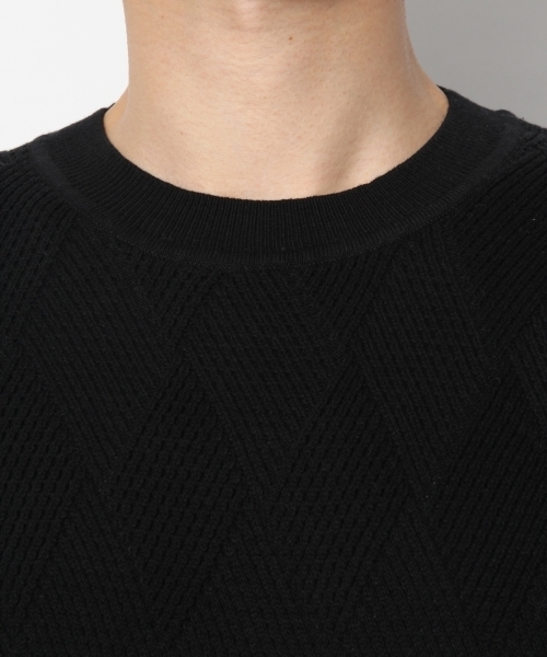 GLOBAL WORK（グローバルワーク）の「12ゲージダイヤジャガードニットプルオーバー/767751（ニット/セーター・メンズ・ホワイト/ブラック・SMALL/MEDIUM/LARGE/X-LARGE）」の11枚目の写真