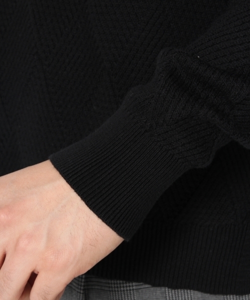 GLOBAL WORK（グローバルワーク）の「12ゲージダイヤジャガードニットプルオーバー/767751（ニット/セーター・メンズ・ホワイト/ブラック・SMALL/MEDIUM/LARGE/X-LARGE）」の13枚目の写真