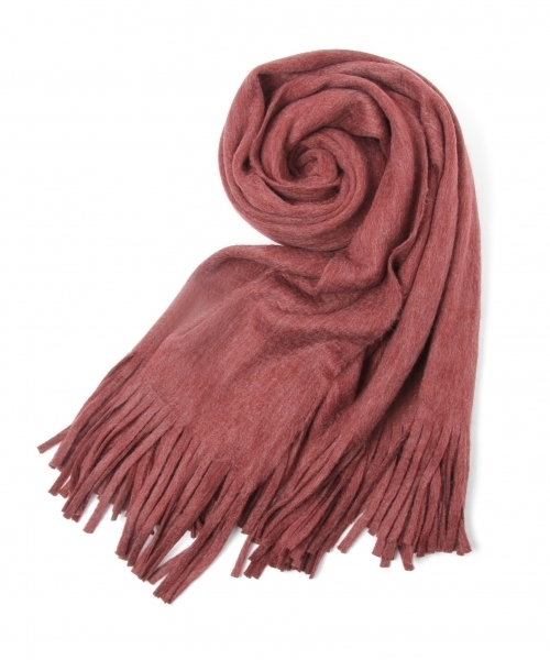 laboratory work（ラボラトリーワーク）の「ボリュームフリンジストール（ストール/ショール・レディース・レッド/ライトグレー/ブラック/ベージュ系その他・FREE）」の4枚目の写真