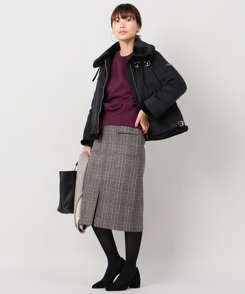 Spick & Span（スピックアンドスパン）の「ボリュームスリーブウラケプルオーバー◆（スウェット・レディース・ブラック/ボルドー・FREE）」の3枚目の写真