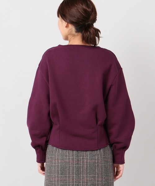 Spick & Span（スピックアンドスパン）の「ボリュームスリーブウラケプルオーバー◆（スウェット・レディース・ブラック/ボルドー・FREE）」の9枚目の写真