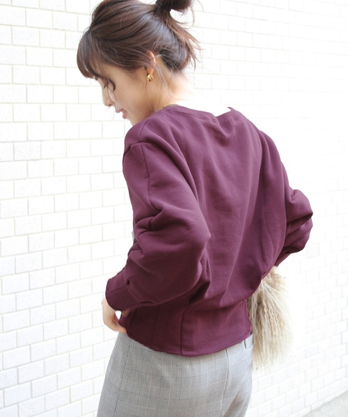 Spick & Span（スピックアンドスパン）の「ボリュームスリーブウラケプルオーバー◆（スウェット・レディース・ブラック/ボルドー・FREE）」の15枚目の写真