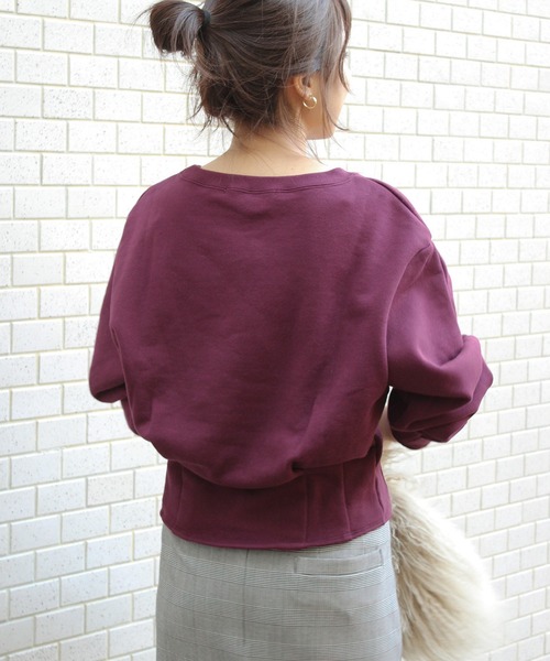Spick & Span（スピックアンドスパン）の「ボリュームスリーブウラケプルオーバー◆（スウェット・レディース・ブラック/ボルドー・FREE）」の16枚目の写真