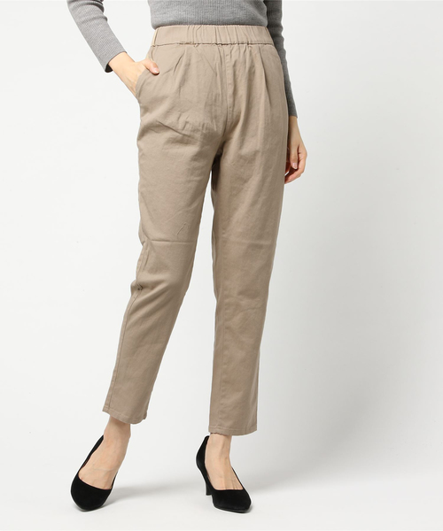 LBC（エルビーシー）の「コットンツイルテーパードパンツ              （その他パンツ・レディース・ベージュ/ネイビー・MEDIUM/LARGE）」の8枚目の写真