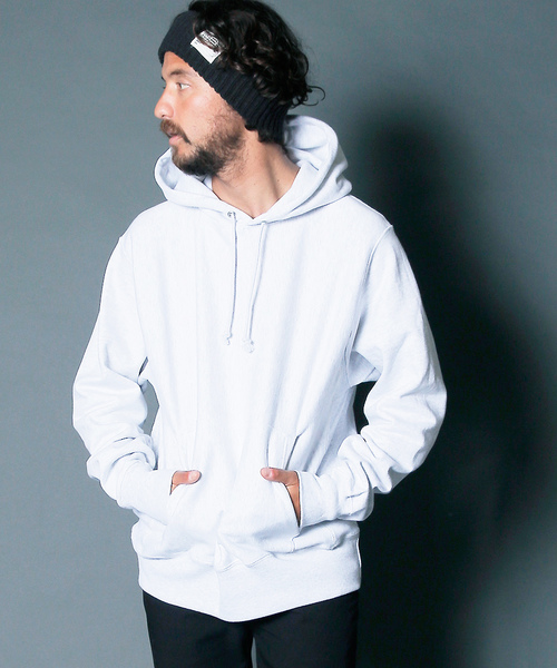 Champion（チャンピオン）の「Champion 12OZ REVERSE WEAVE HOOD PK:チャンピオン 12ozリバースウィーブ フードパーカー（パーカー・メンズ・ライトグレー/グレー/ブラック/ネイビー・S/L/M）」の7枚目の写真