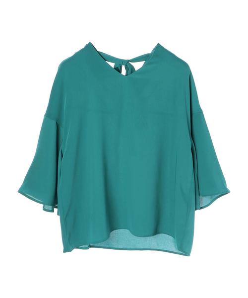 earth music&ecology（アースミュージックアンドエコロジー）の「とろみフレアー袖ブラウス（シャツ/ブラウス・レディース・ピンク/ドット/ライトグレー/グリーン/ストライプ/オフホワイト・FREE）」の17枚目の写真