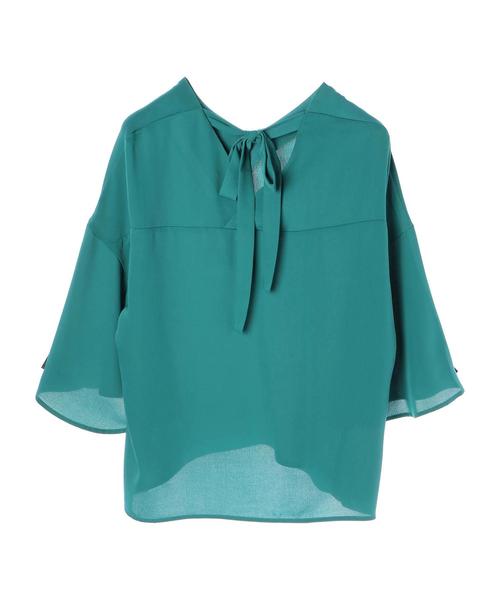 earth music&ecology（アースミュージックアンドエコロジー）の「とろみフレアー袖ブラウス（シャツ/ブラウス・レディース・ピンク/ドット/ライトグレー/グリーン/ストライプ/オフホワイト・FREE）」の10枚目の写真