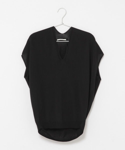 laboratory work（ラボラトリーワーク）の「コクーンホールガーメントVネックニットプルオーバー（ニット/セーター・レディース・ホワイト/ブラック/オレンジ・MEDIUM）」の12枚目の写真