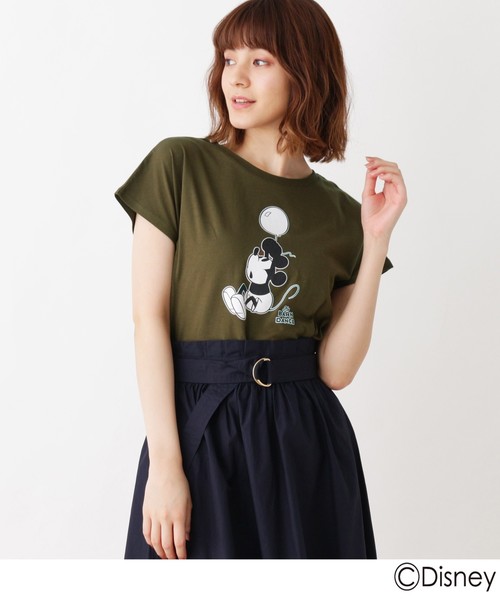 Disney ディズニー の モノクロプリントtシャツ ミッキーマウス Tシャツ カットソー Wear