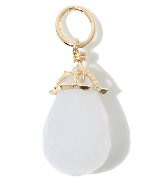 agate K10ピアスチャーム 天然石 ドロップ型 オパール♡天然石【アガット】K10 ドロップ オパールチャーム