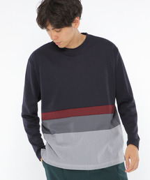 布帛切り替えポンチロングTシャツ / LAKOLE