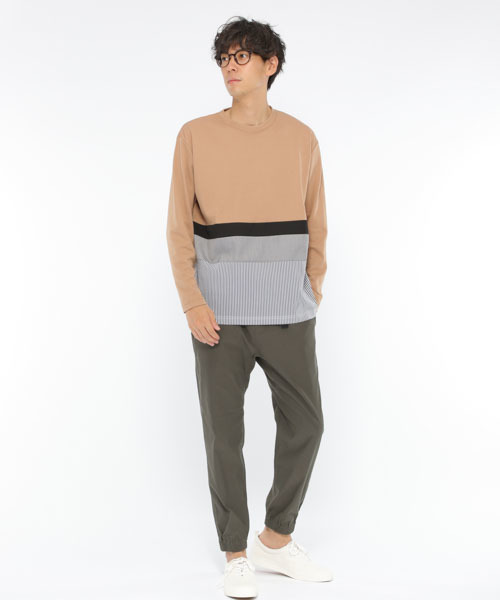 LAKOLE(ラコレ)の「布帛切り替えポンチロングTシャツ / LAKOLE(Tシャツ/カットソー・メンズ・ホワイト/ベージュ/ネイビー・MEDIUM/LARGE)」の8枚目の写真