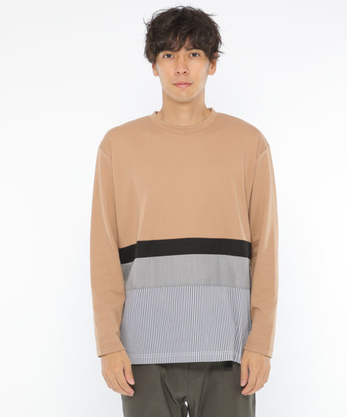 LAKOLE(ラコレ)の「布帛切り替えポンチロングTシャツ / LAKOLE(Tシャツ/カットソー・メンズ・ホワイト/ベージュ/ネイビー・MEDIUM/LARGE)」の10枚目の写真