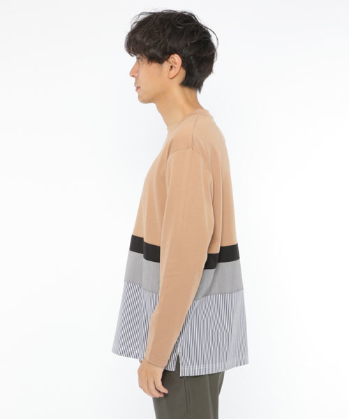 LAKOLE(ラコレ)の「布帛切り替えポンチロングTシャツ / LAKOLE(Tシャツ/カットソー・メンズ・ホワイト/ベージュ/ネイビー・MEDIUM/LARGE)」の11枚目の写真