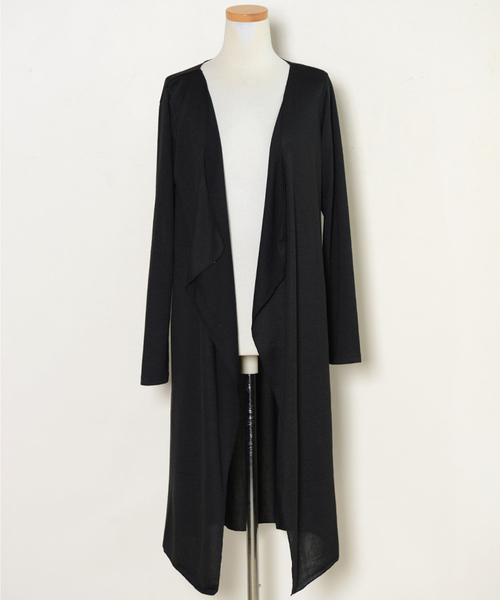 shopnikoniko(ショップニコニコ)の「ニットソーロングトッパーカーディガン(カーディガン/ボレロ・レディース・ブラック/ダークグリーン/グレー/カーキ/マスタード/バーガンディー/テラコッタ・M/L)」の13枚目の写真