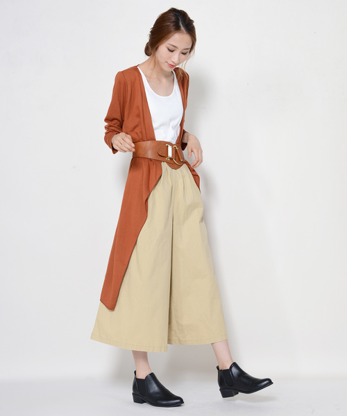 shopnikoniko(ショップニコニコ)の「ニットソーロングトッパーカーディガン(カーディガン/ボレロ・レディース・ブラック/ダークグリーン/グレー/カーキ/マスタード/バーガンディー/テラコッタ・M/L)」の9枚目の写真