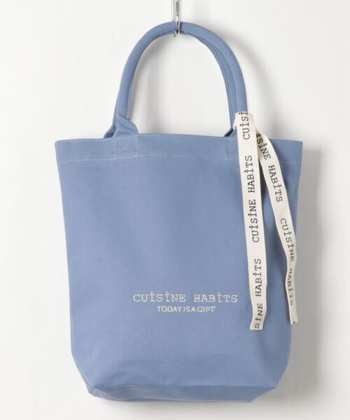 CUISINE HABITS（クイジーヌハビッツ）の「VERTICAL COTTON TOTE / コットントート（トートバッグ・レディース・ホワイト/ブラック/グレー/グレイッシュベージュ/ホワイト×ブラック・フリー）」の5枚目の写真