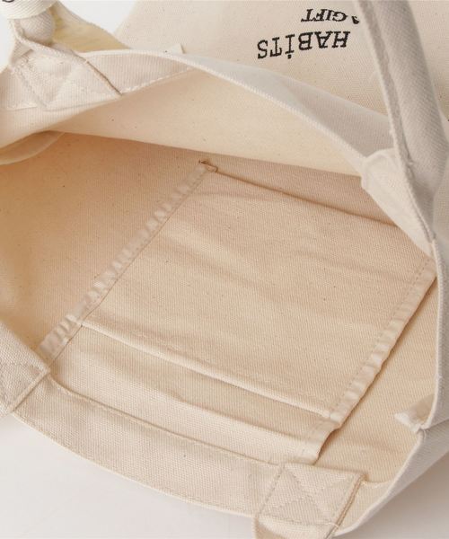 CUISINE HABITS（クイジーヌハビッツ）の「VERTICAL COTTON TOTE / コットントート（トートバッグ・レディース・ホワイト/ブラック/グレー/グレイッシュベージュ/ホワイト×ブラック・フリー）」の12枚目の写真