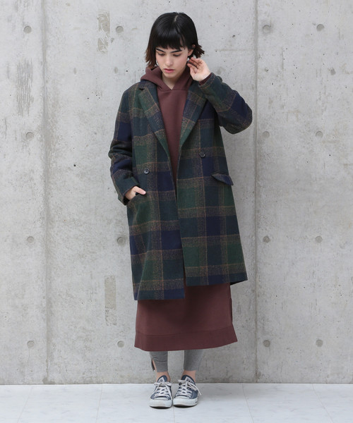 Factor ファクターイコール の Factor チェック柄チェスターコート チェスターコート Wear