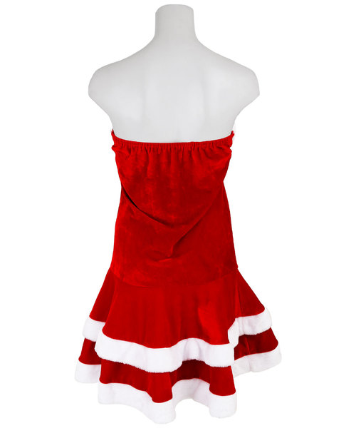 Tika（ティカ）の「サンタ コスプレ ノースリーブ ベアトップ フレア ミニ ワンピース 3点セット かわいい セクシー クリスマス コスチューム サンタコス（コスチューム/パーティーグッズ・レディース・レッド・M/L/XL）」の12枚目の写真
