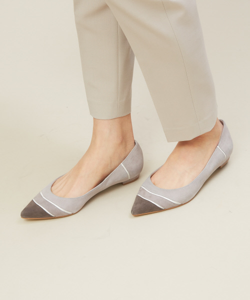PICHE ABAHOUSE(ピシェ アバハウス)の「カラーブロックフラットパンプス(パンプス・レディース・グレー/サックスブルー/オレンジ・34/35/36/37/38/39/40)」の2枚目の写真