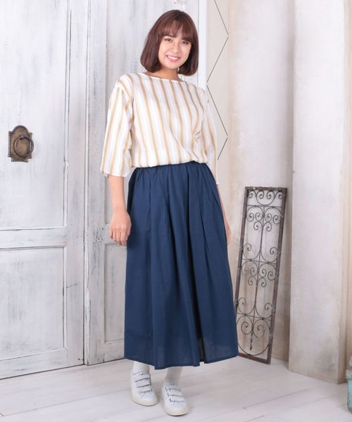 sabstreet my standard(サブストリートマイスタンダード)の「レジメンストライプブラウス(シャツ/ブラウス・レディース・ホワイト系その他/イエロー系その他・19号/15号)」の4枚目の写真