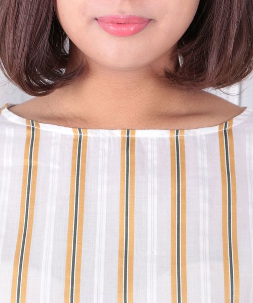 sabstreet my standard(サブストリートマイスタンダード)の「レジメンストライプブラウス(シャツ/ブラウス・レディース・ホワイト系その他/イエロー系その他・19号/15号)」の8枚目の写真