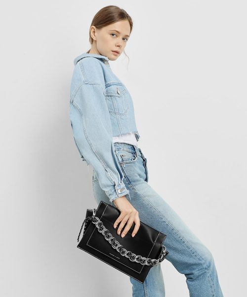 CHARLES & KEITH（チャールズ & キース）の「チェーンハンドル ショルダーバッグ /Chain Handle Shoulder bag（ショルダーバッグ・レディース・ホワイト/ブラック/イエロー/グリーン・M）」の18枚目の写真