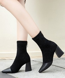 c.u.l | 【c.u.l】ストレッチブーツ スエード調 ポインテッドトゥ ショートブーツ chw637(ブーツ)