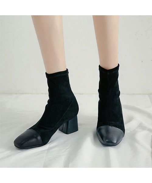 c.u.l（シーユーエル）の「【c.u.l】ストレッチブーツ スエード調 ポインテッドトゥ ショートブーツ chw637（ブーツ・レディース・ブラック/ベージュ・38/39/35/36/37）」の11枚目の写真