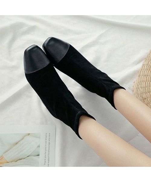 c.u.l（シーユーエル）の「【c.u.l】ストレッチブーツ スエード調 ポインテッドトゥ ショートブーツ chw637（ブーツ・レディース・ブラック/ベージュ・38/39/35/36/37）」の9枚目の写真