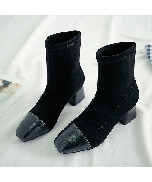 c.u.l（シーユーエル）の「【c.u.l】ストレッチブーツ スエード調 ポインテッドトゥ ショートブーツ chw637（ブーツ・レディース・ブラック/ベージュ・38/39/35/36/37）」の15枚目の写真