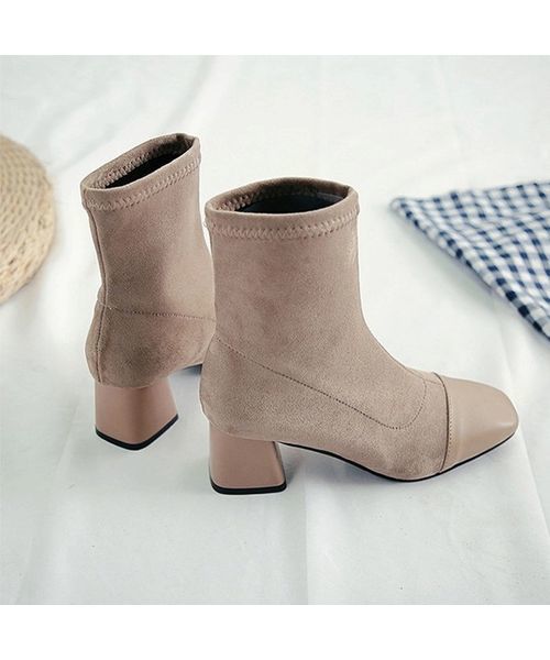 c.u.l（シーユーエル）の「【c.u.l】ストレッチブーツ スエード調 ポインテッドトゥ ショートブーツ chw637（ブーツ・レディース・ブラック/ベージュ・38/39/35/36/37）」の16枚目の写真