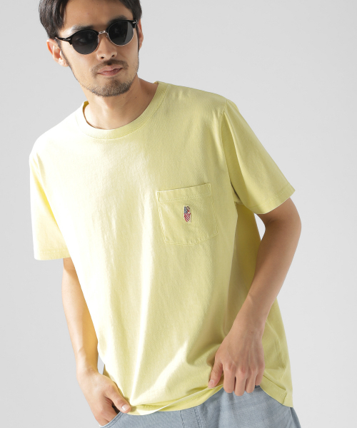 BAYFLOW（ベイフロー）の「スノーウォッシュポケット刺繍S/S TEE（Tシャツ/カットソー・メンズ・ネイビー/ライトグリーン/ホワイト/イエロー・MEDIUM/SMALL/LARGE）」の4枚目の写真